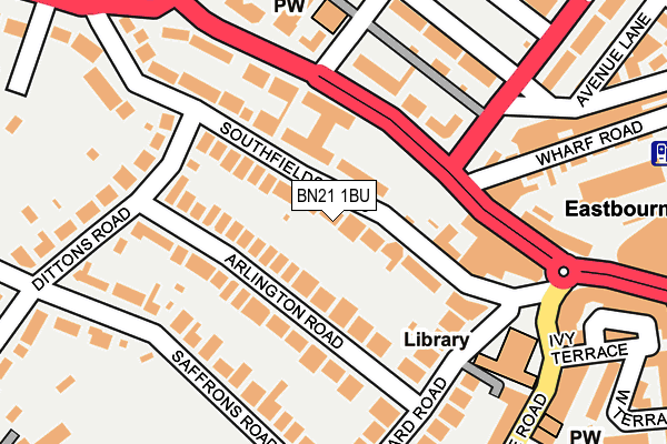 BN21 1BU map - OS OpenMap – Local (Ordnance Survey)
