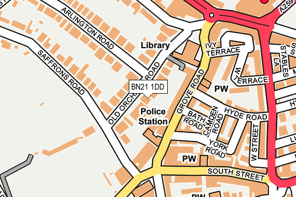 BN21 1DD map - OS OpenMap – Local (Ordnance Survey)