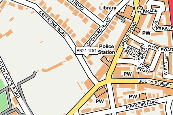 BN21 1DG map - OS OpenMap – Local (Ordnance Survey)