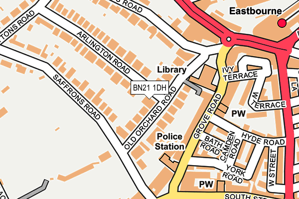 BN21 1DH map - OS OpenMap – Local (Ordnance Survey)
