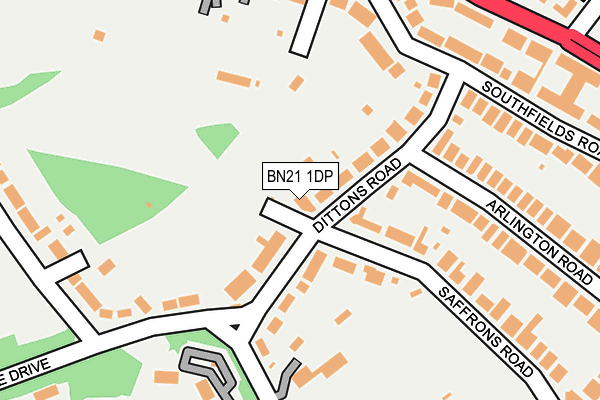 BN21 1DP map - OS OpenMap – Local (Ordnance Survey)