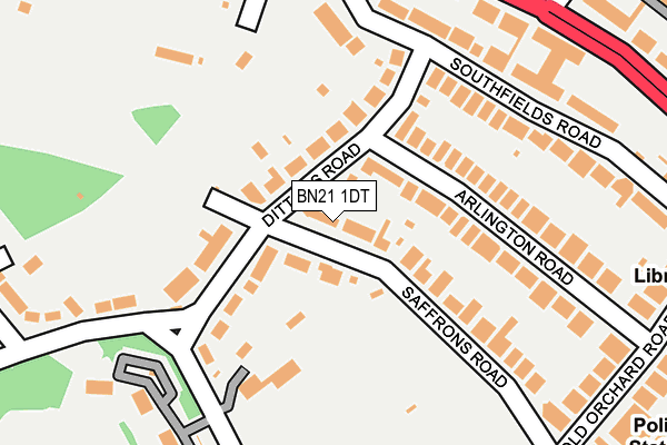 BN21 1DT map - OS OpenMap – Local (Ordnance Survey)