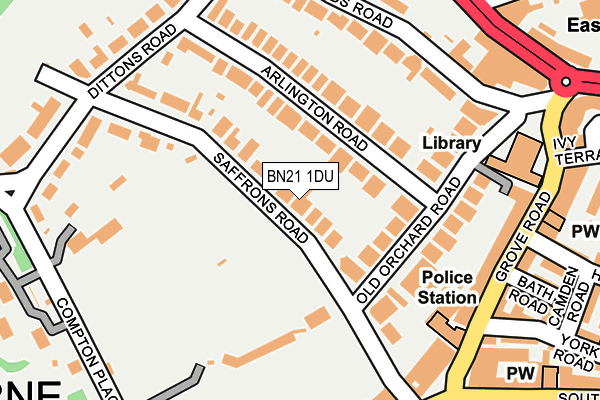 BN21 1DU map - OS OpenMap – Local (Ordnance Survey)
