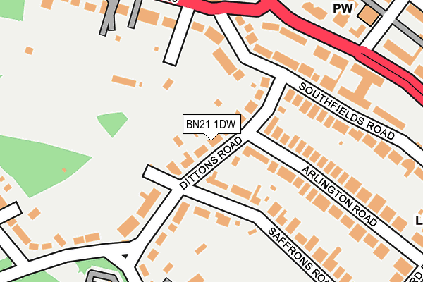 BN21 1DW map - OS OpenMap – Local (Ordnance Survey)