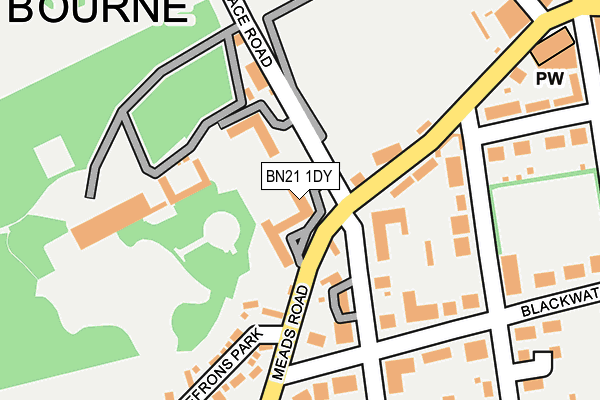 BN21 1DY map - OS OpenMap – Local (Ordnance Survey)