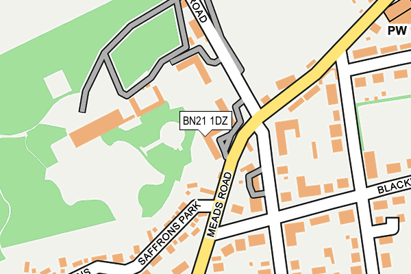 BN21 1DZ map - OS OpenMap – Local (Ordnance Survey)