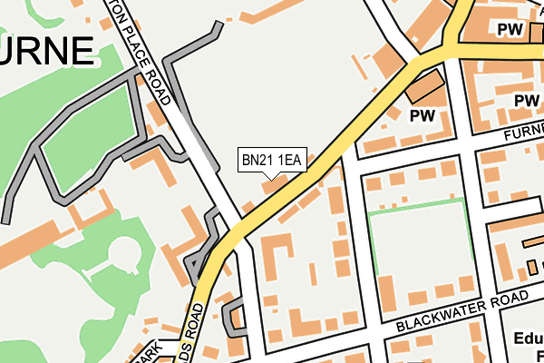 BN21 1EA map - OS OpenMap – Local (Ordnance Survey)
