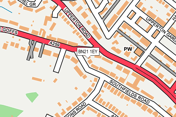 BN21 1EY map - OS OpenMap – Local (Ordnance Survey)