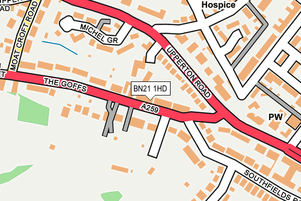 BN21 1HD map - OS OpenMap – Local (Ordnance Survey)