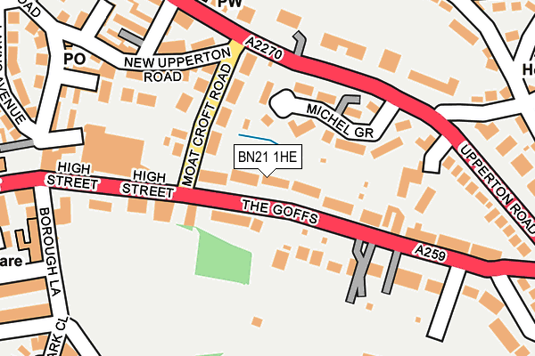 BN21 1HE map - OS OpenMap – Local (Ordnance Survey)