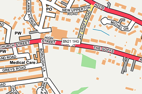 BN21 1HG map - OS OpenMap – Local (Ordnance Survey)