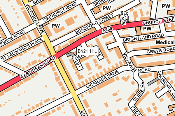 BN21 1HL map - OS OpenMap – Local (Ordnance Survey)