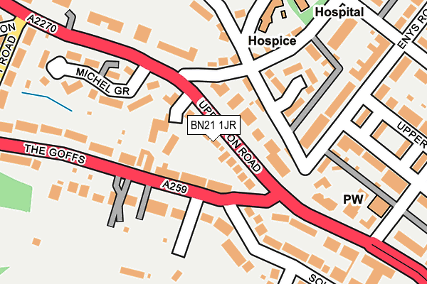 BN21 1JR map - OS OpenMap – Local (Ordnance Survey)