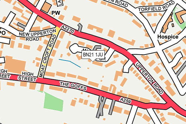 BN21 1JU map - OS OpenMap – Local (Ordnance Survey)