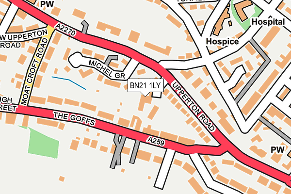 BN21 1LY map - OS OpenMap – Local (Ordnance Survey)