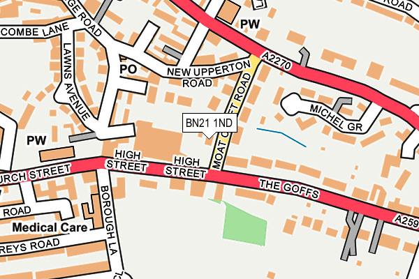 BN21 1ND map - OS OpenMap – Local (Ordnance Survey)