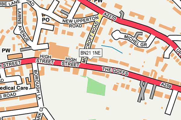 BN21 1NE map - OS OpenMap – Local (Ordnance Survey)
