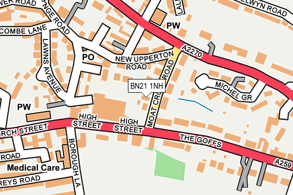 BN21 1NH map - OS OpenMap – Local (Ordnance Survey)