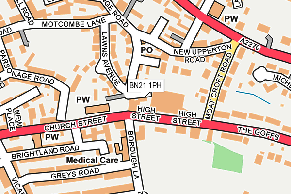 BN21 1PH map - OS OpenMap – Local (Ordnance Survey)
