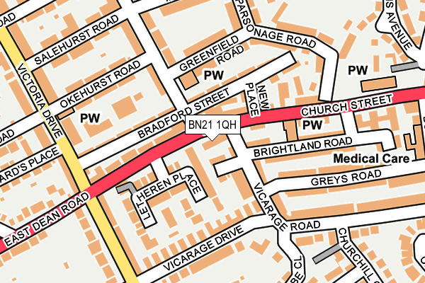 BN21 1QH map - OS OpenMap – Local (Ordnance Survey)