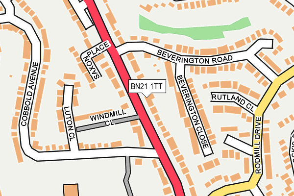 BN21 1TT map - OS OpenMap – Local (Ordnance Survey)