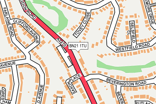 BN21 1TU map - OS OpenMap – Local (Ordnance Survey)