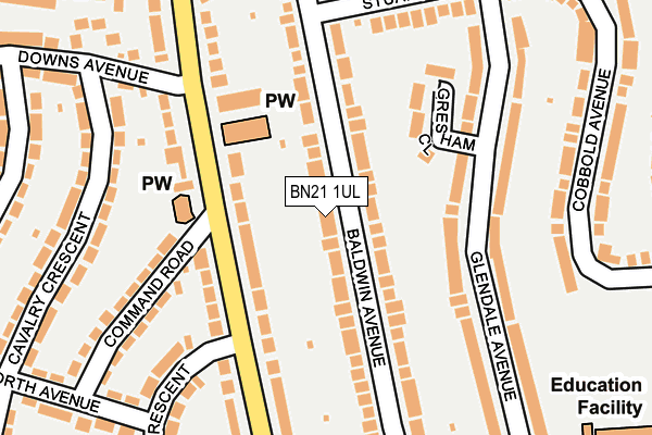 BN21 1UL map - OS OpenMap – Local (Ordnance Survey)