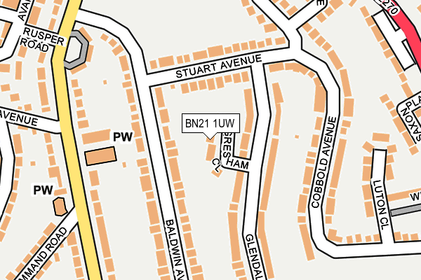 BN21 1UW map - OS OpenMap – Local (Ordnance Survey)