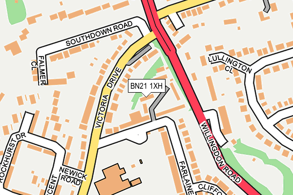 BN21 1XH map - OS OpenMap – Local (Ordnance Survey)