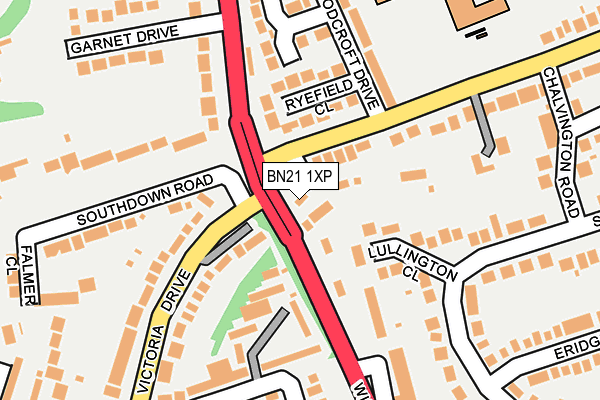 BN21 1XP map - OS OpenMap – Local (Ordnance Survey)