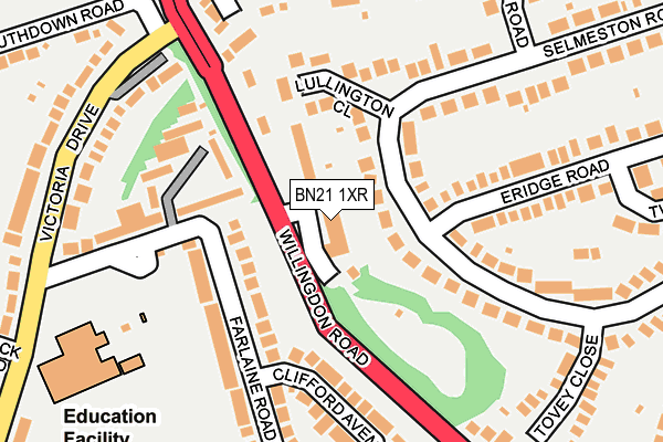 BN21 1XR map - OS OpenMap – Local (Ordnance Survey)
