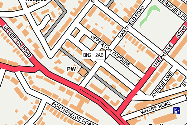 BN21 2AB map - OS OpenMap – Local (Ordnance Survey)