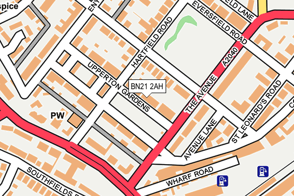 BN21 2AH map - OS OpenMap – Local (Ordnance Survey)