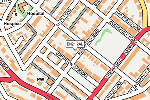 BN21 2AL map - OS OpenMap – Local (Ordnance Survey)
