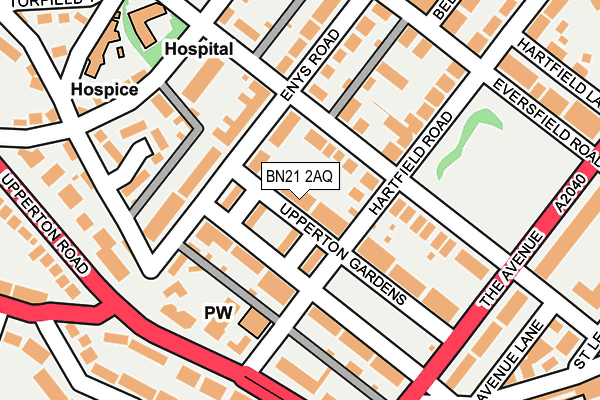 BN21 2AQ map - OS OpenMap – Local (Ordnance Survey)