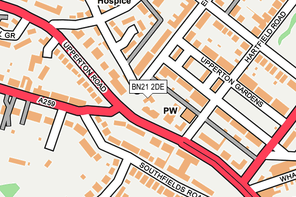 BN21 2DE map - OS OpenMap – Local (Ordnance Survey)