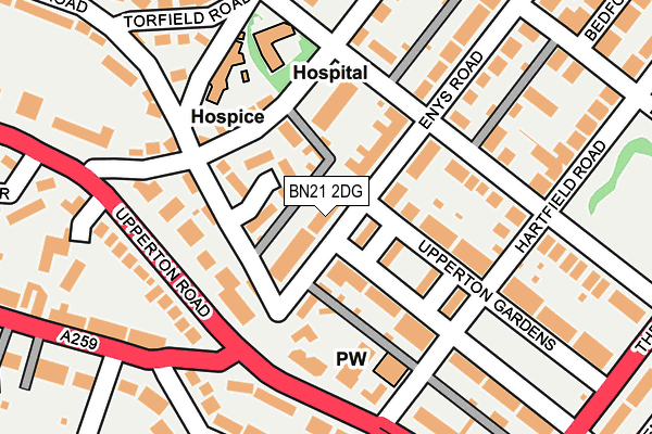 BN21 2DG map - OS OpenMap – Local (Ordnance Survey)