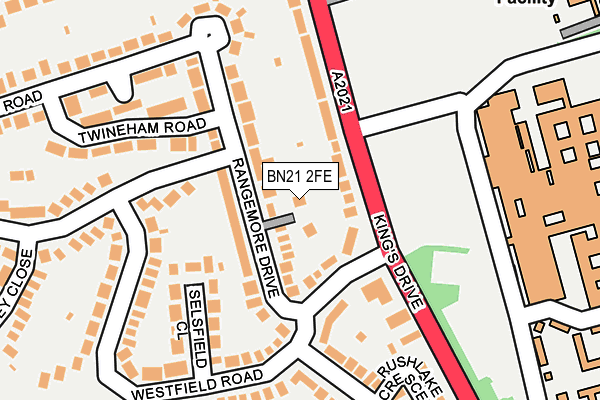 BN21 2FE map - OS OpenMap – Local (Ordnance Survey)