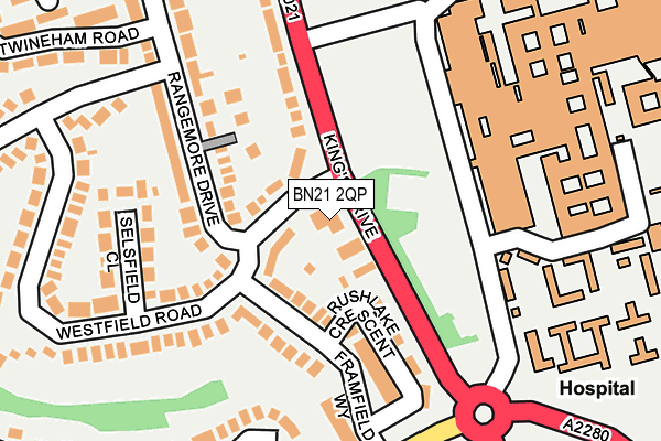 BN21 2QP map - OS OpenMap – Local (Ordnance Survey)