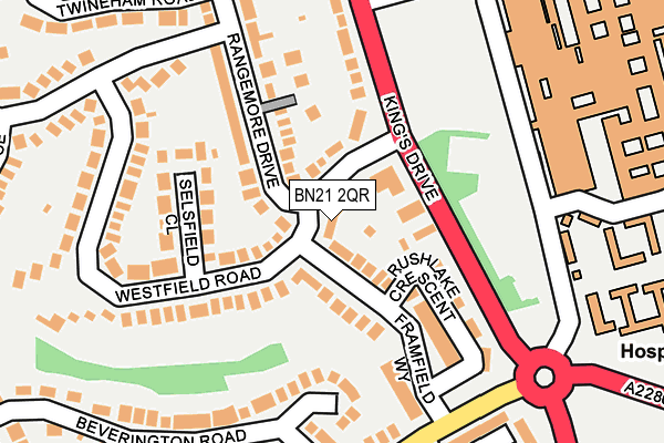 BN21 2QR map - OS OpenMap – Local (Ordnance Survey)