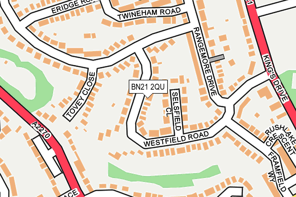 BN21 2QU map - OS OpenMap – Local (Ordnance Survey)