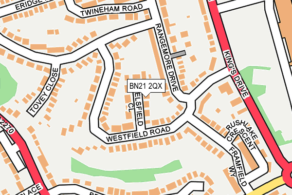 BN21 2QX map - OS OpenMap – Local (Ordnance Survey)