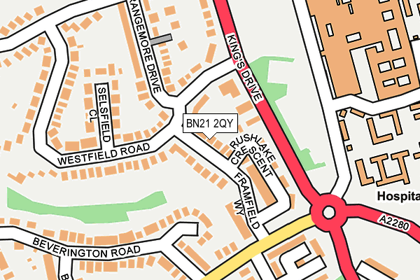 BN21 2QY map - OS OpenMap – Local (Ordnance Survey)
