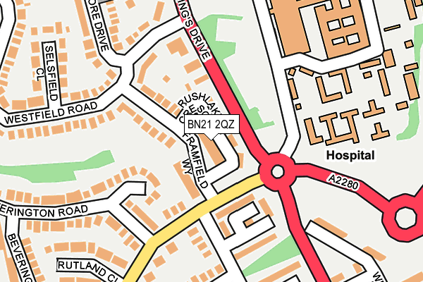 BN21 2QZ map - OS OpenMap – Local (Ordnance Survey)