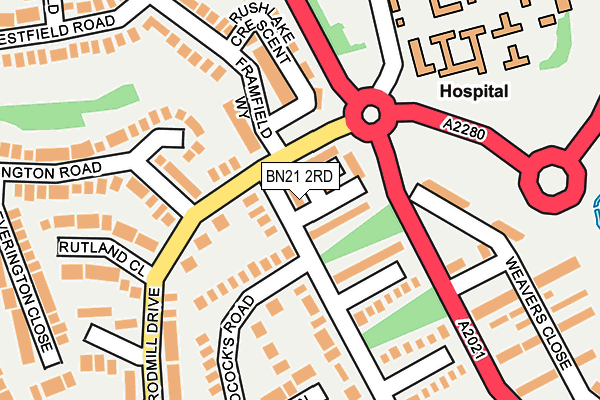 BN21 2RD map - OS OpenMap – Local (Ordnance Survey)