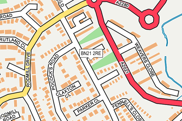 BN21 2RE map - OS OpenMap – Local (Ordnance Survey)