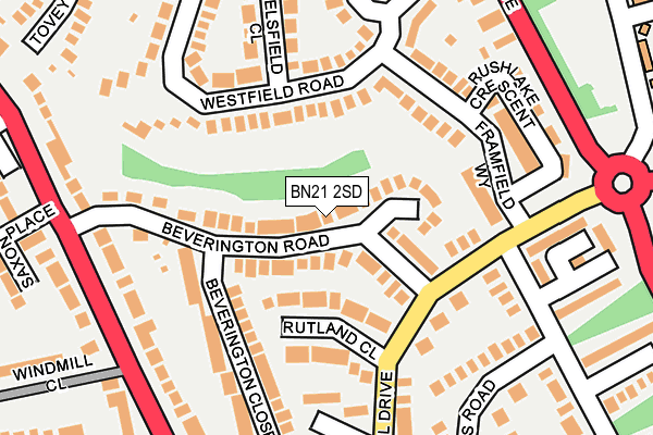 BN21 2SD map - OS OpenMap – Local (Ordnance Survey)