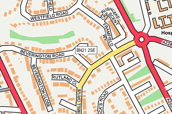 BN21 2SE map - OS OpenMap – Local (Ordnance Survey)