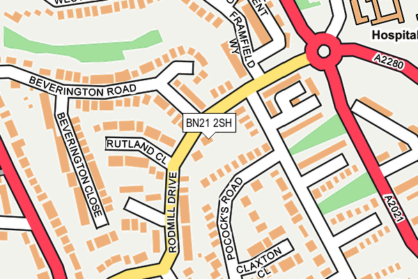 BN21 2SH map - OS OpenMap – Local (Ordnance Survey)