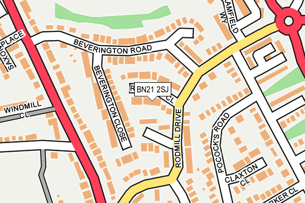 BN21 2SJ map - OS OpenMap – Local (Ordnance Survey)